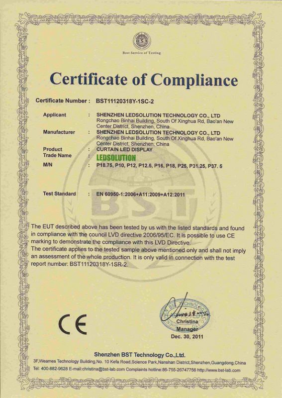 Led Certification Display Signage LED Display Certification | LEDSOLUTION | Custom LED Display & Creative ...