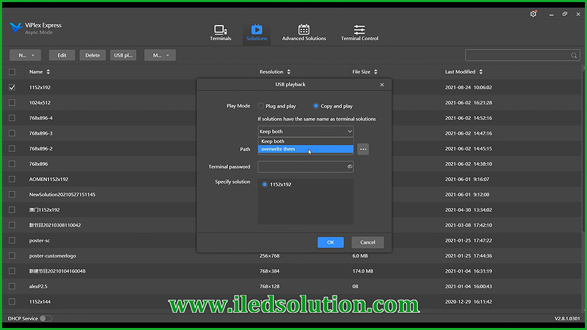 how to edit ViPlex program and export program to USB stick