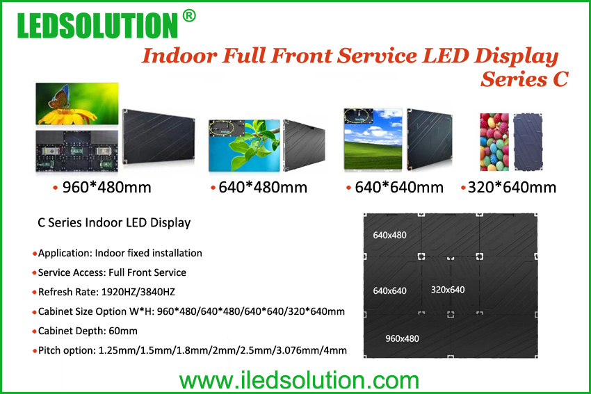 Full front service LED Display cabient for indoor wall mounted
