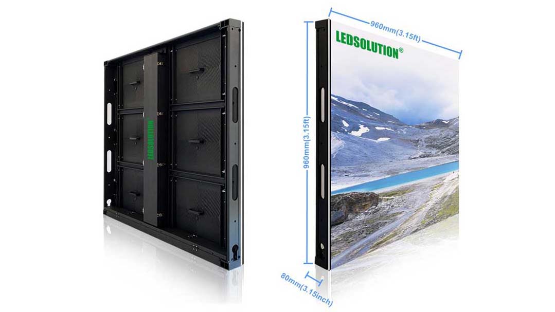 ES Series Energy-saving Aluminum Outdoor LED Display 960x960x80mm cabinet