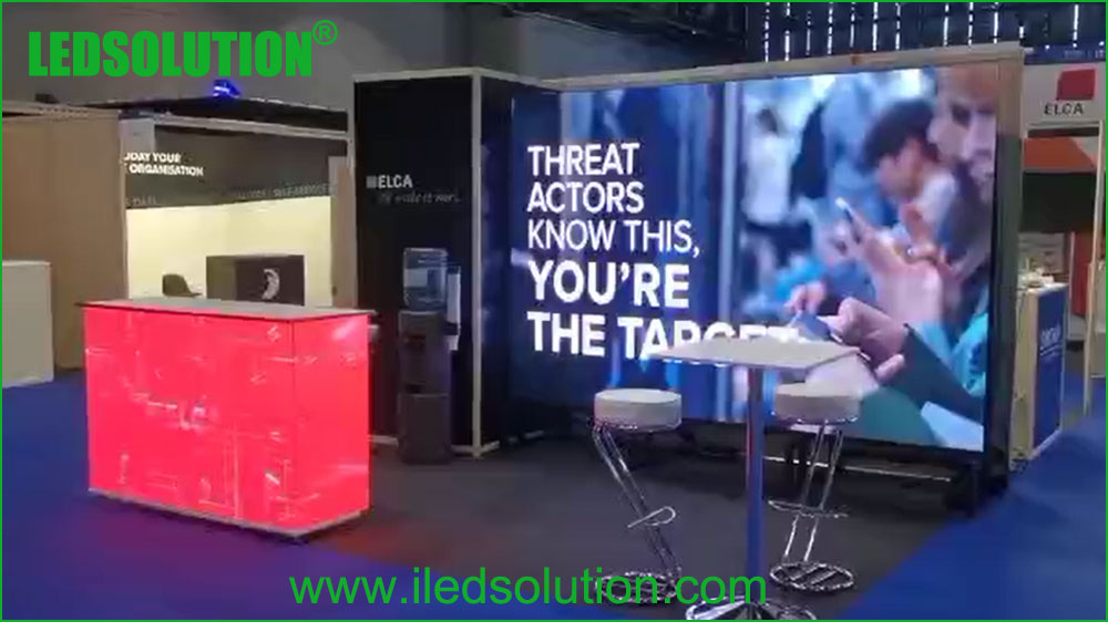 Exhibition LED Display with reception LED Desk and LED backdrop