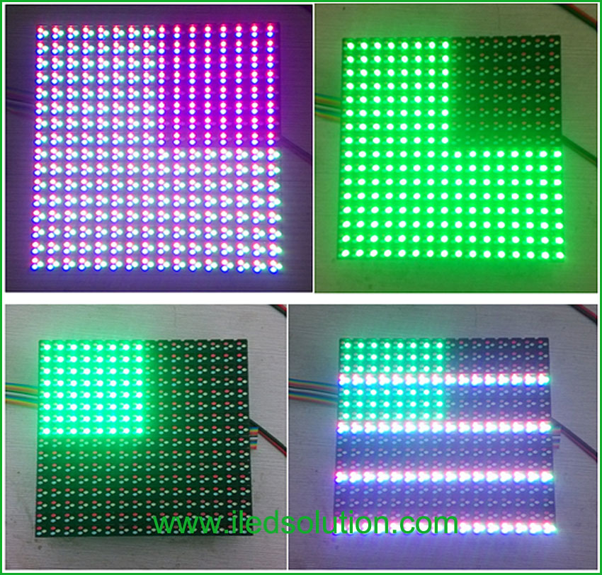 Trouble Shooting - Quarter of led module doesn’t show red, green or blue color or these colors are bright all the time