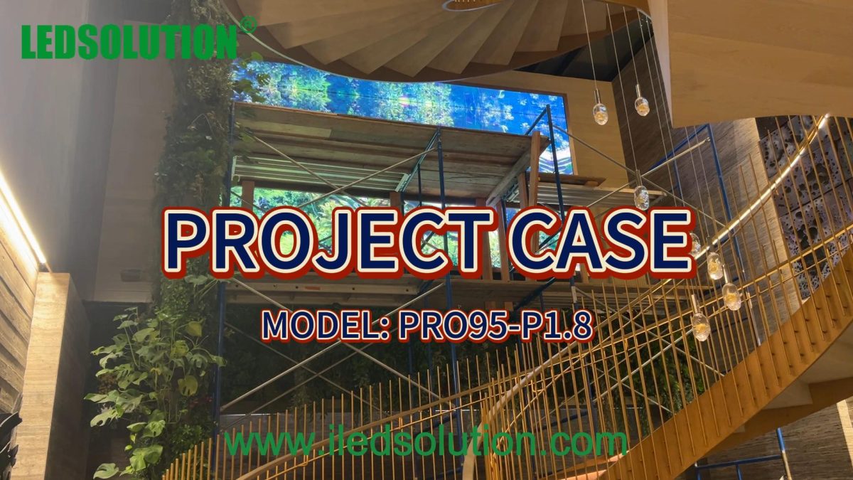 PRO95 Series LED Display Installed Beside Spiral Staircase in Los Angeles Luxury Villa