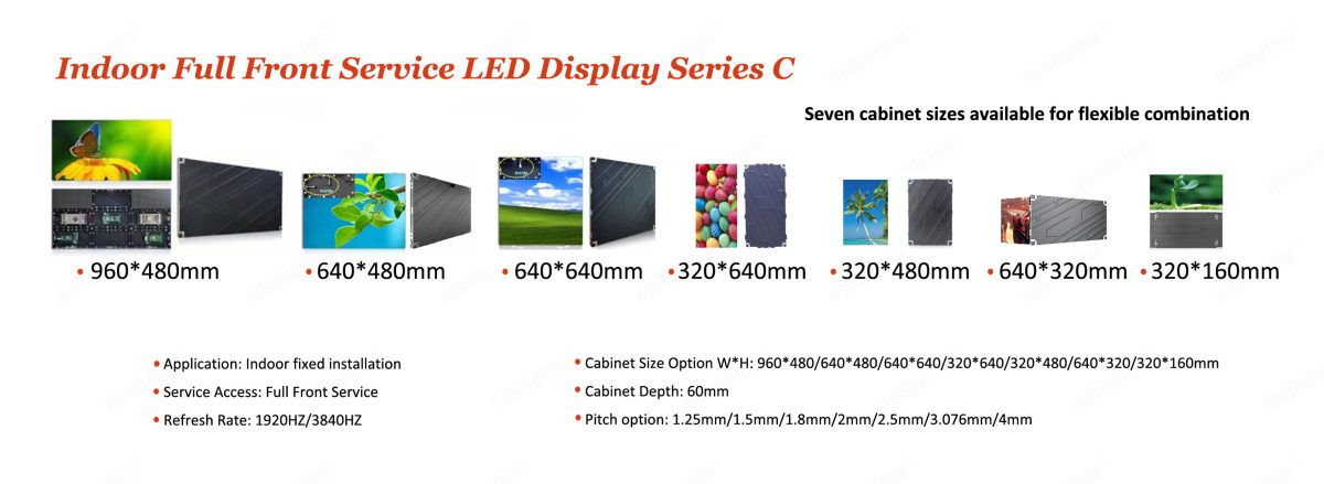 C Series Indoor LED Display Cabinets – 7 Sizes Flexible Combination