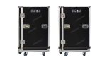 5-Fold LED poster display packed in flight case for safe transportation and storage