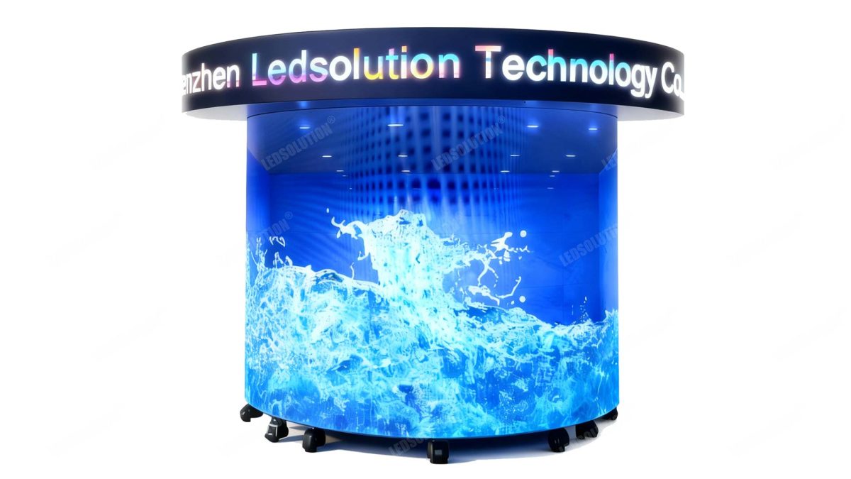 180 degree curved LED reception desk COUNTER-A with seamless flexible LED display