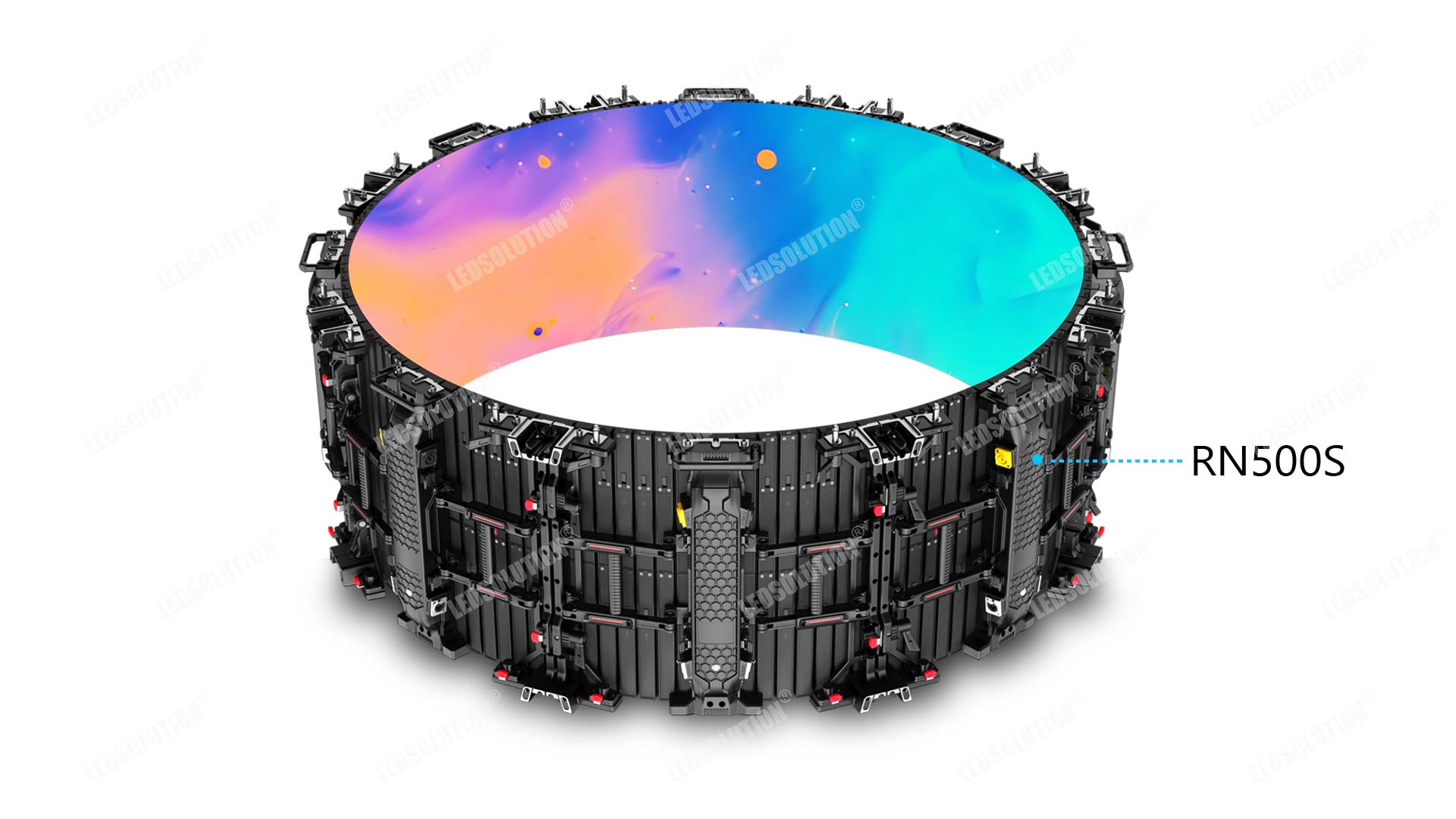 Eight RN500S LED cabinets assembled into a circular LED ring display