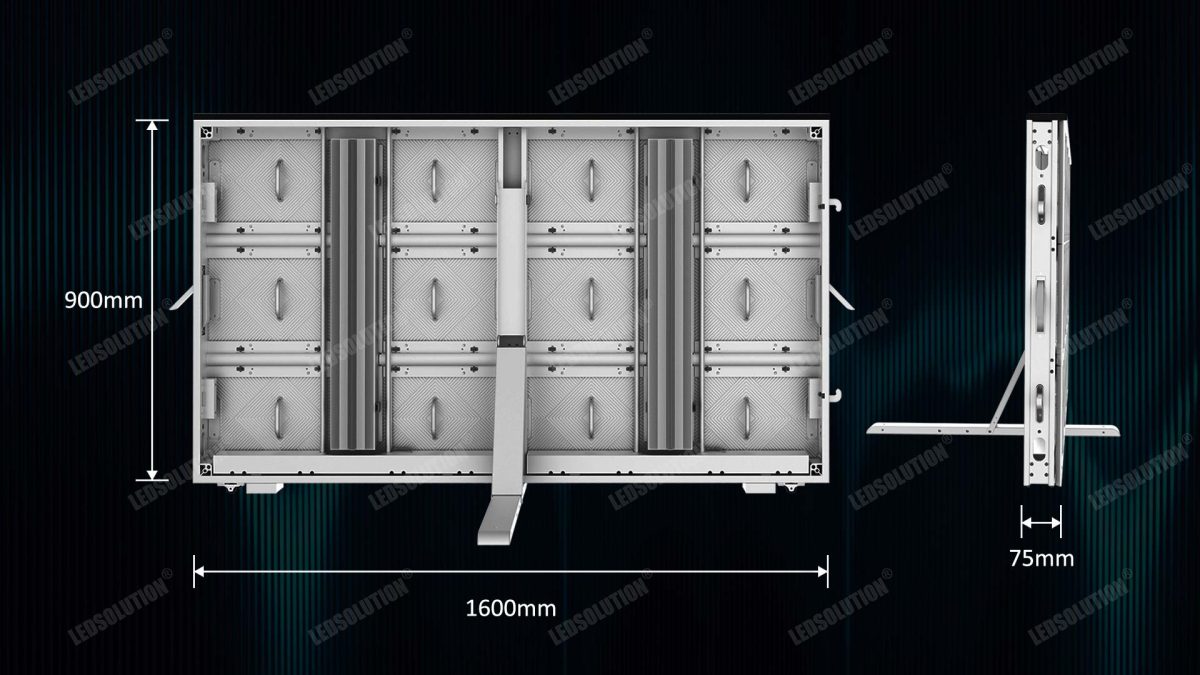 P160 Series LED pitch perimeter board cabinet 1600x900x75mm ultra thin and lightweight design
